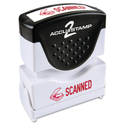 Picture of Consolidated Stamp 035605 Accustamp2 Shutter Stamp with Anti Bacteria&#44; Red&#44; SCANNED&#44; 1.63 x .5