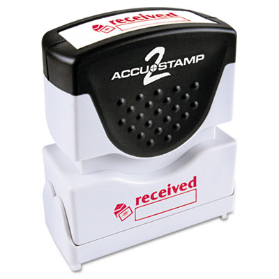 Picture of Consolidated Stamp 035570 Accustamp2 Shutter Stamp with Anti Bacteria&#44; Red&#44; RECEIVED&#44; 1.63 x .5