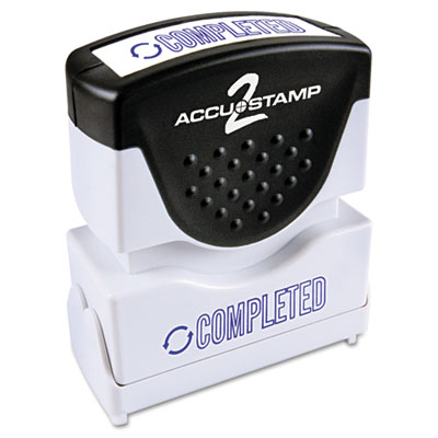 Picture of Consolidated Stamp 035582 Accustamp2 Shutter Stamp with Anti Bacteria&#44; Blue&#44; COMPLETED&#44; 1.63 x .5