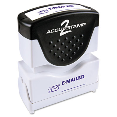Picture of Consolidated Stamp 035577 Accustamp2 Shutter Stamp with Anti Bacteria&#44; Blue&#44; EMAILED&#44; 1.63 x .5