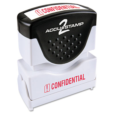 Picture of Consolidated Stamp 035574 Accustamp2 Shutter Stamp with Anti Bacteria&#44; Red&#44; CONFIDENTIAL&#44; 1.63 x .5