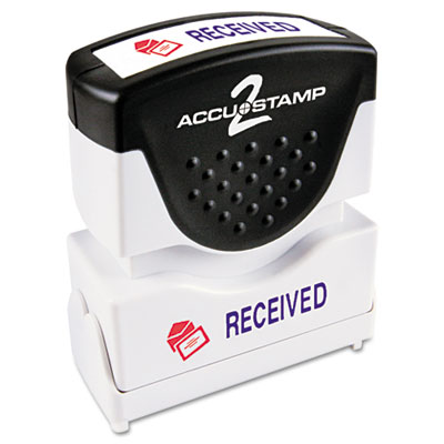 Picture of Consolidated Stamp 035537 Accustamp2 Shutter Stamp with Anti Bacteria&#44; Red-Blue&#44; RECEIVED&#44; 1.63 x .5