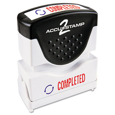 Picture of Consolidated Stamp 035538 Accustamp2 Shutter Stamp with Anti Bacteria&#44; Red-Blue&#44; COMPLETED&#44; 1.63 x .5