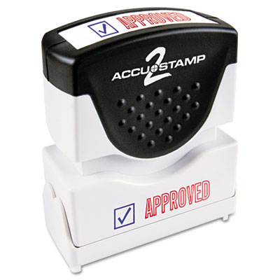 Picture of Consolidated Stamp 035525 Accustamp2 Shutter Stamp with Anti Bacteria&#44; Red-Blue&#44; APPROVED&#44; 1.63 x .5