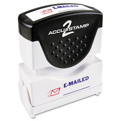Picture of Consolidated Stamp 035541 Accustamp2 Shutter Stamp with Anti Bacteria&#44; Red-Blue&#44; EMAILED&#44; 1.63 x .5