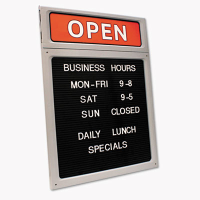 Picture of Consolidated Stamp 098221 Message-Business Hours Sign- 15 x 20.5- Black-Red
