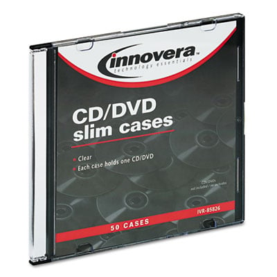Picture of Innovera 85826 CD-DVD Polystyrene Thin Line Storage Case- Clear- 50-Pack
