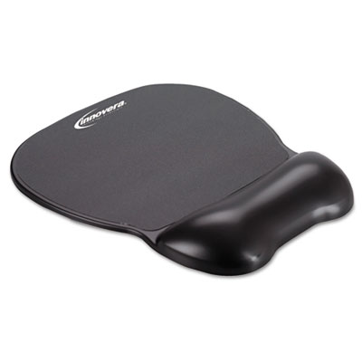 Picture of Innovera 51450 Gel Mouse Pad with Wrist Rest- Nonskid Base- 8.25 x 9.63- Black