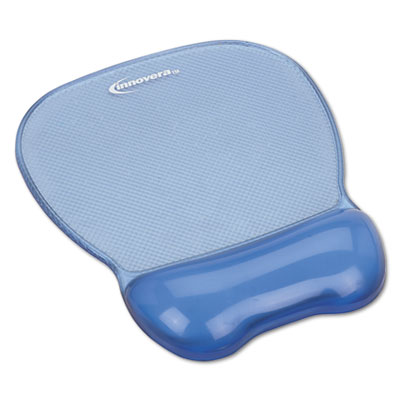 Picture of Innovera 51430 Gel Mouse Pad with Wrist Rest- Nonskid Base- 8.25 x 9.63- Blue