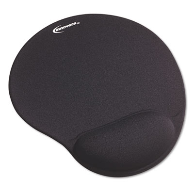 Picture of Innovera 50448 Mouse Pad with Gel Wrist Pad- Nonskid Base- 10.38 x 8.88- Black