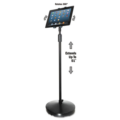 Kantek TS890 Floor Stand for iPad and Other Tablets- Black