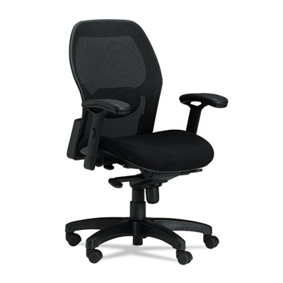 Picture of Mayline 3200 Mercado Mid-Back Mesh Chair- Mesh Back-Fabric Seat- Black