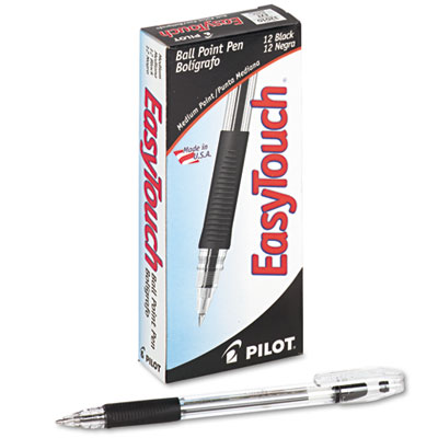 Picture of Pilot 32010 EasyTouch Ballpoint Stick Pen- Black Ink- Medium- Dozen