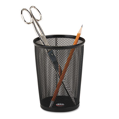 Picture of Rolodex 62557 Nestable Jumbo Wire Mesh Pencil Cup- 4.38 dia. x 5.13- Black