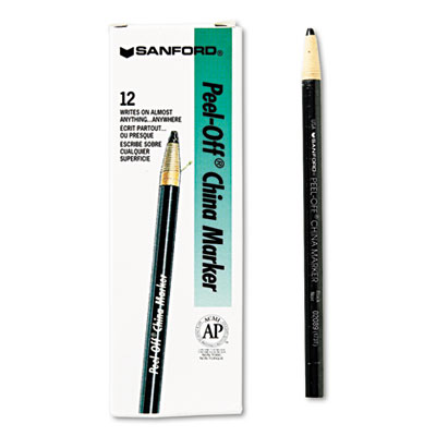 Picture of Sanford Ink 2089 Peel-Off China Markers- Black- Dozen