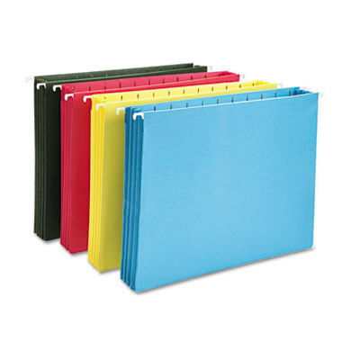 Picture of Smead 64291 Hanging Pocket File Folders with Full Height Gusset- Letter- Assorted- 4-Pack