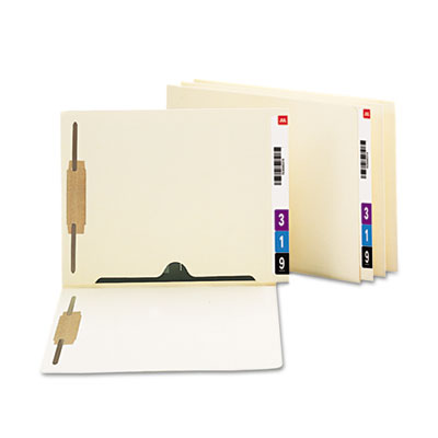 Picture of Smead 34101 Reinforced End Tab Pocket Folder- Two Fasteners- Letter- Manila- 50-Box