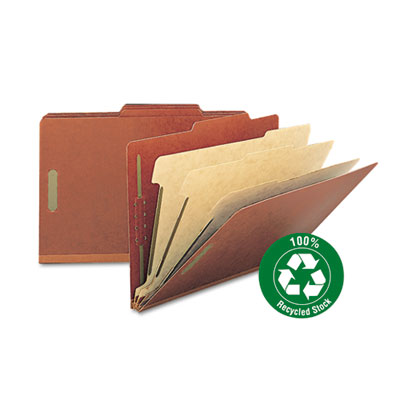 Picture of Smead 19099 Pressboard Classification Folder- 3 in. Exp- 6 Dividers- Legal- Red- 10-BX