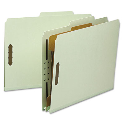 Picture of Smead 13723 Classification Folder- 1 Divider- 2 in. Exp- .4 Cut- Letter- Gray-Green- 10-BX