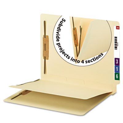 Picture of Smead 34220 Manila End Tab Classification Folder- 1 divider- Straight Cut Tab- 50-BX