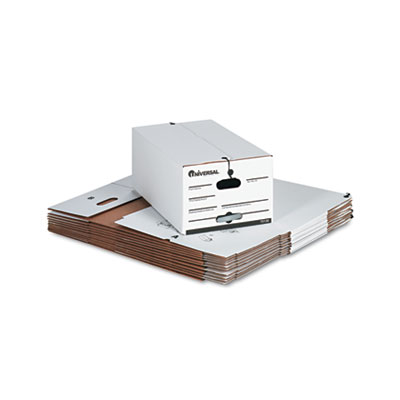 Picture of Universal 75130 Economy Storage Box with Tie Closure- Legal- Fiberboard- White- 12-Carton