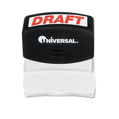 Picture of Universal 10049 Message Stamp&#44; DRAFT&#44; Pre-Inked-Re-Inkable&#44; Red