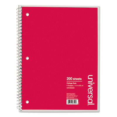 66500 Wirebound Notebook- 8.5 x 11- College Ruled- 200 Sheets- Assorted Color Cover -  Universal