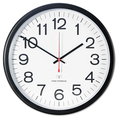 Picture of Universal 10417 Indoor-Outdoor Clock- Atomic- 13.5 in.- Black