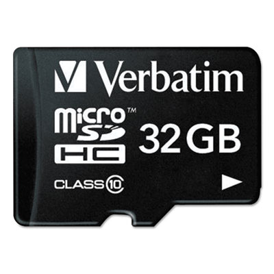 Picture of Verbatim 44083 microSDHC Card with Adapter- Class 10- 32GB