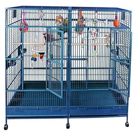 Picture of A&e Cages AE-8040FLB Extra Large Double Macaw Cage - Black