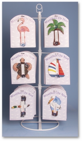 Picture of Songbird Essentials Tabletop Display for Small Window Thermometers or Single Wallhooks - holds 12 styles