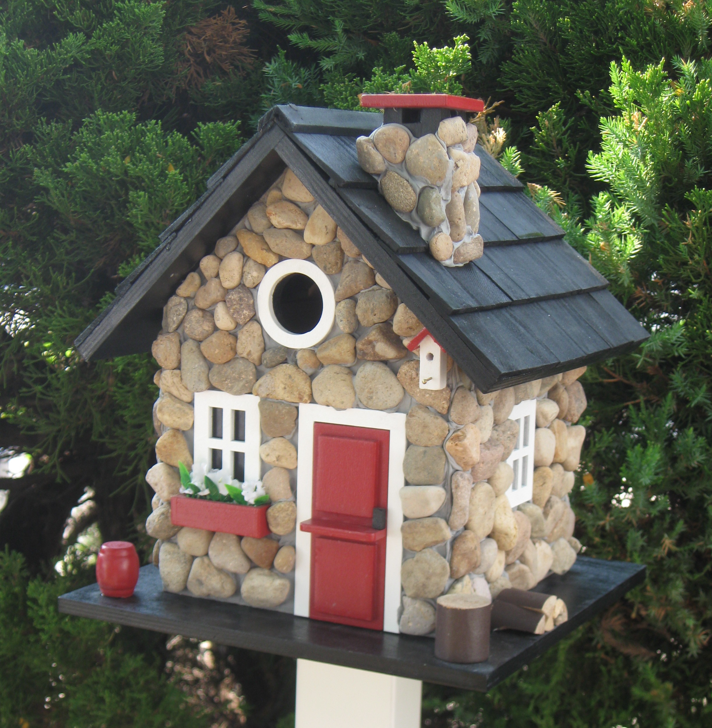 Picture of Home Bazaar CC-2024 Cottage Charmer Series Windy Ridge House - Stone-Red-Black