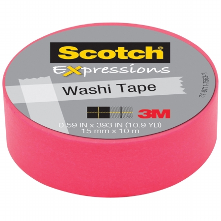 Picture of 3M C314-PNK Washi Tape .59 in. x 393 in. - 15mmx10m -Pink