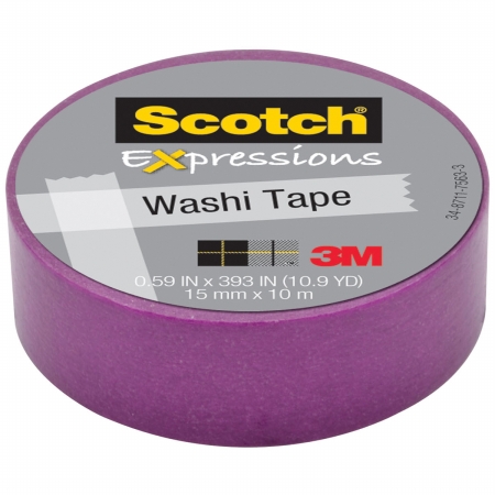Picture of 3M C314-PUR Washi Tape .59 in. x 393 in. - 15mmx10m -Purple