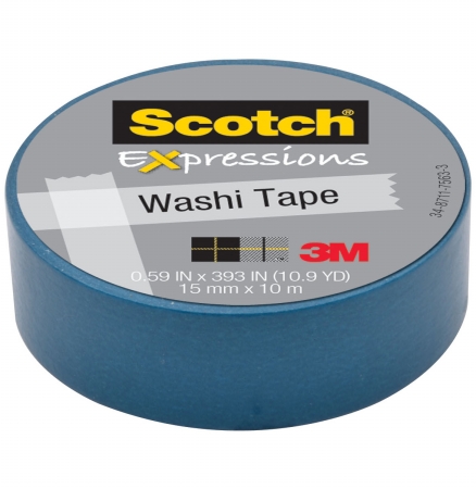 Picture of 3M C314-BLU Washi Tape .59 in. x 393 in. - 15mmx10m -Blue