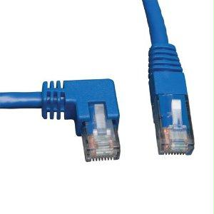 3-ft. Blue Cat6 Gigabit Left Angle To Straight Patch Cable -