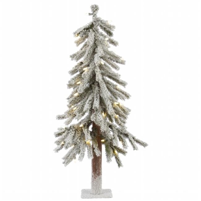 Vickerman A807431LED 3 ft. x 21 in. Flocked Alpine 142T 50WmWht LED