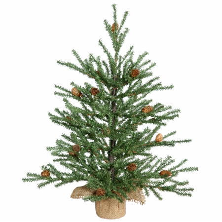 18 in. Carmel Pine with Cones 294T Burlap Base