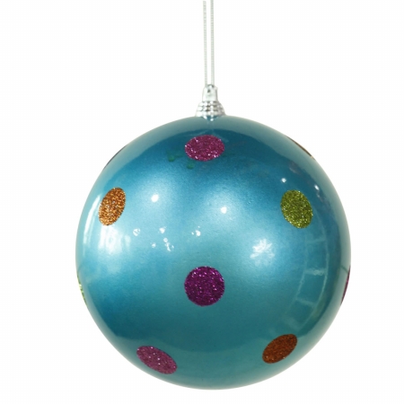 5.5 in. Turquoise Candy Polka Dot Ball