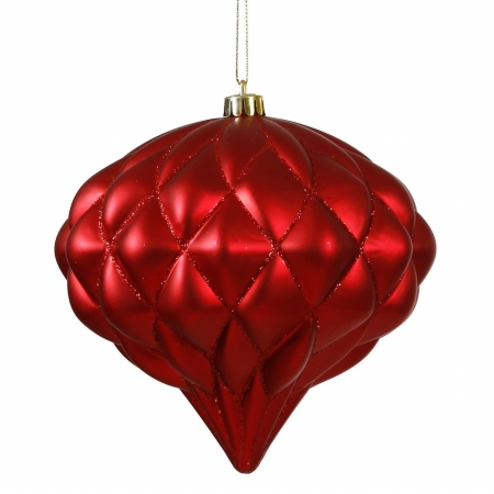 M112203 5.7 in. Red Matte-Glitter Diamond