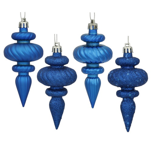 4 in. Blue Finial 4 Finish Asst 8-Bx