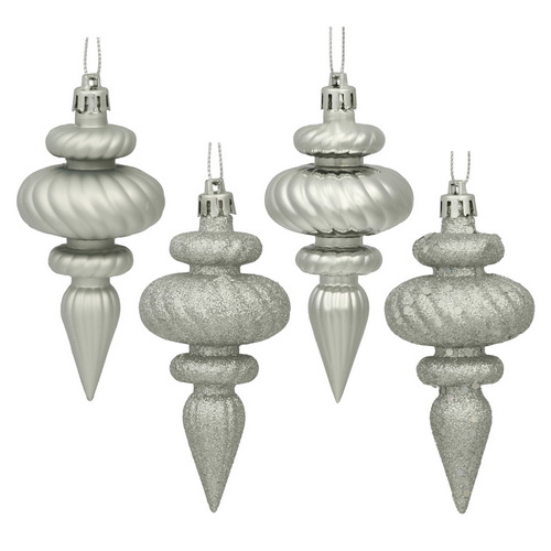 4 in. Silver Finial 4 Finish Asst 8-Bx