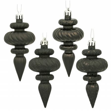 4 in. Black Finial 4 Finish Asst 8-Bx