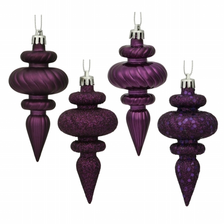 4 in. Plum Finial 4 Finish Asst 8-Bx