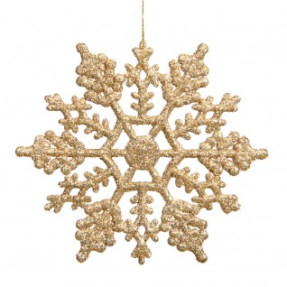 M101508 6.25 in. Gold Glitter Snowflake 12-Pvc Box
