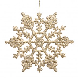 6.25 in. Champagne Snowflake 12-Pvc Box