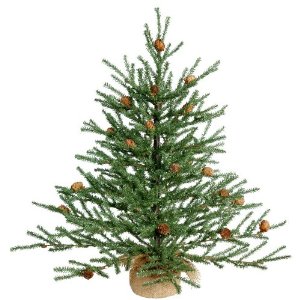 24 in. Carmel Pine with Cones 480T Burlap Base