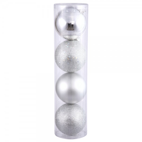 4.75 in. Silver 4 Finish Ball Asst 4-Box