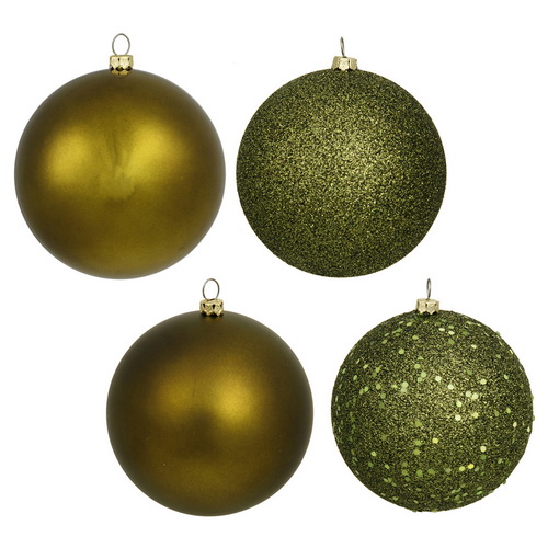 N590614 2.4 in. Olive 4 Finish Orn Asst 24-Box