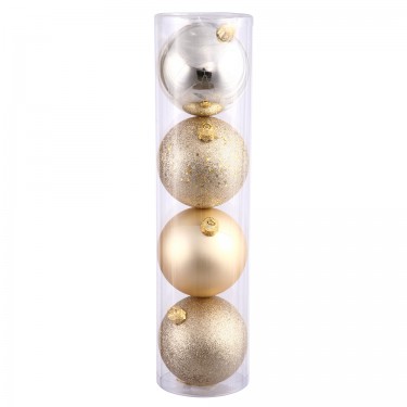 3 in. Champagne 4 Finish Orn Asst 16-Box